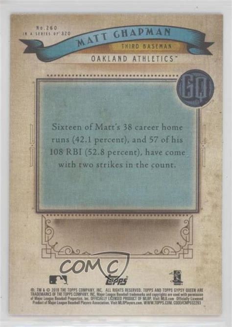 Topps Gypsy Queen Missing Nameplate Variation Matt Chapman Ebay