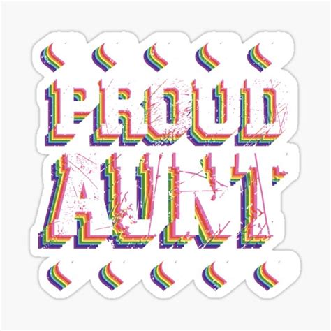Retro Gay Pride Proud Aunt LGBT Auntie Pride Month Sticker By AwesomeDesigns Redbubble
