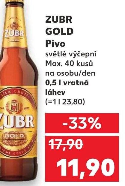 ZUBR GOLD Pivo nabídky v Kaufland
