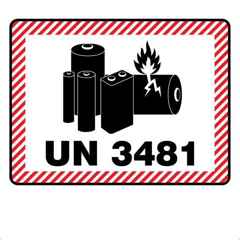 Buy Shipping UN 3481 Lithium Ion Battery Labels in Medium size
