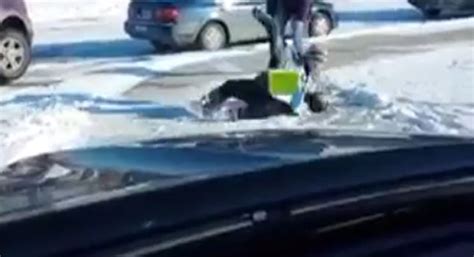 Guy Laughing At Kids Slipping On Ice - Funny Video | eBaum's World