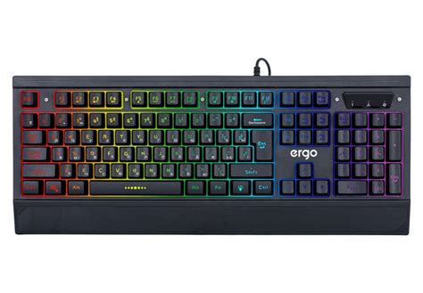 Геймерська Клавіатура ERGO Сім кольорів RGB-підсвічуванн клавиатура ...
