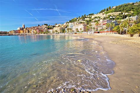 Colorful Cote D Azur Town Of Menton Beach And Architecture View