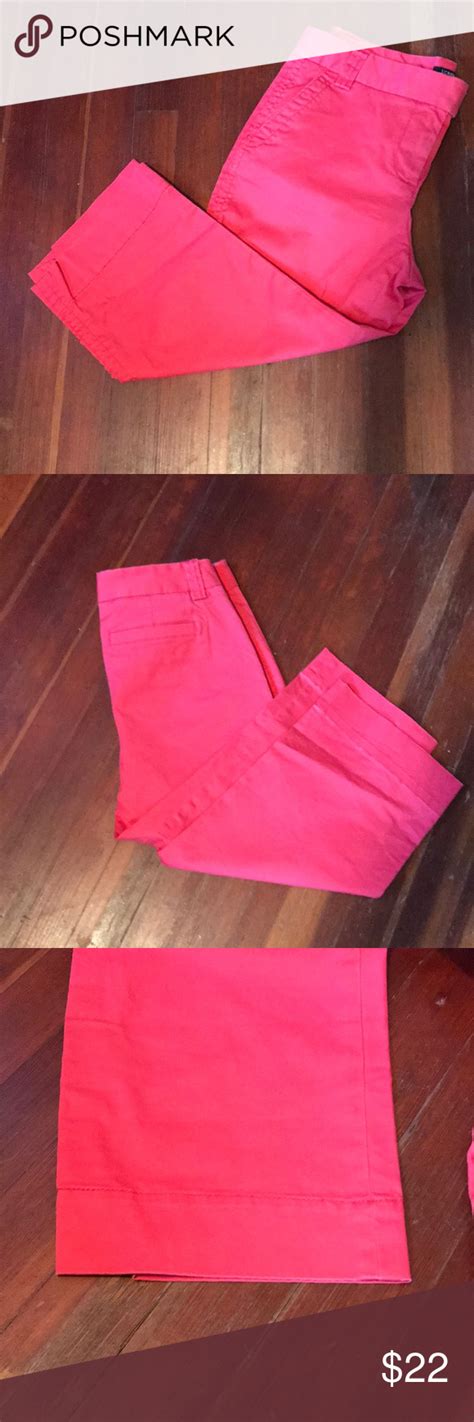 J Crew Hot Pink Favorite Fit Stretch Capri Awesome Hot Pink Stretch J