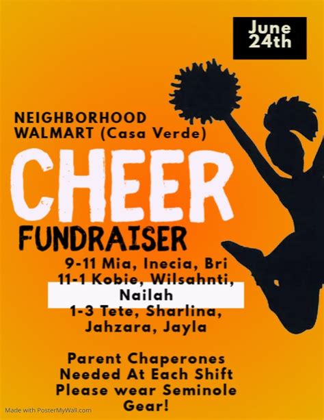 Yellow Cheerleader Tryouts Contest Flyer Postermywall