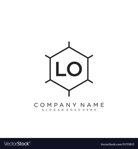 lo initial handwriting logo design royalty  vector image