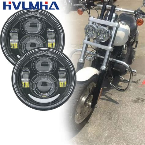 Preto Conduziu A L Mpada Dos Far Is Do Motor Da Motocicleta Para Harley