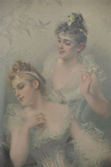 Proantic Two Chromolithographs D After Vittorio Matteo Corcos Italy