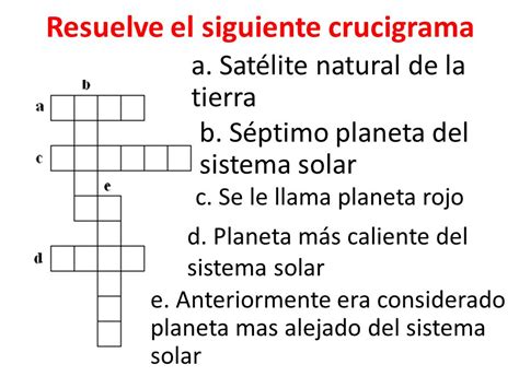 Crucigrama El Sistema Solar Para Ni Os Actividades