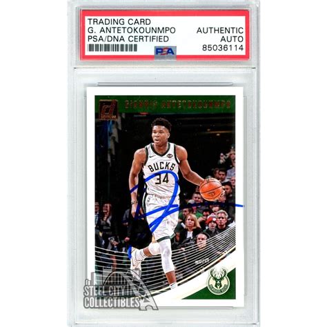 Giannis Antetokounmpo 2018 19 Panini Donruss Autograph Card 85 PSA DNA