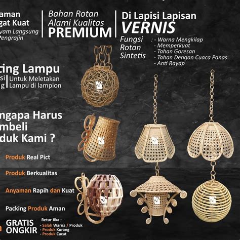 Jual Limited Kap Lampion Rotan Lampu Hias Gantung Dan Dinding Cafe