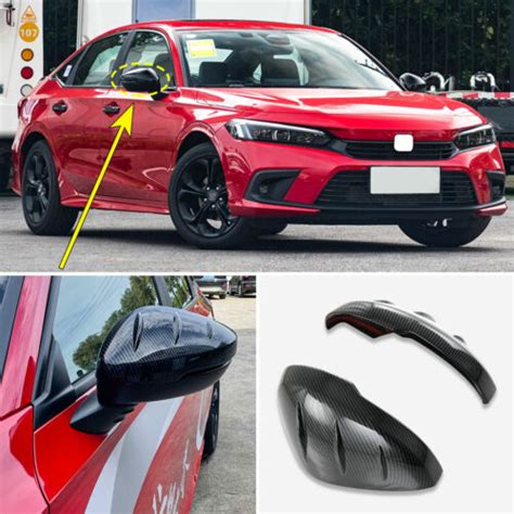 Carbon Fiber Rear Side View Mirror Cover Trim For Honda Civic 11th Gen 2022 2025 Ebay