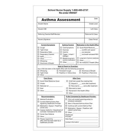 Asthma Assessment Forms Ct