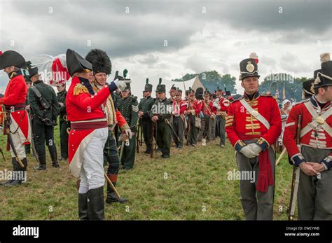 Reenactment of the Battle of Waterloo on the original battlefield in ...