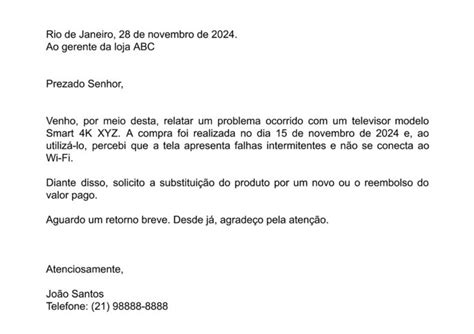 Carta de reclamação como fazer e estrutura exemplos para copiar