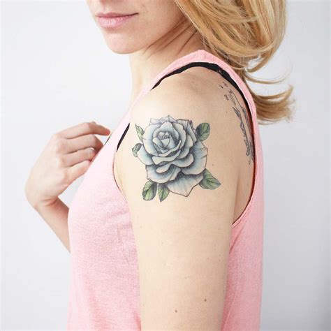 Vintage Blue Rose Temporary Tattoo – TattooIcon