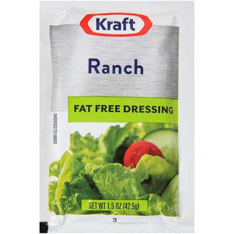 Kraft Single Serve Fat Free Ranch Salad Dressing Packet 1 5 Ounce 60 Per Case