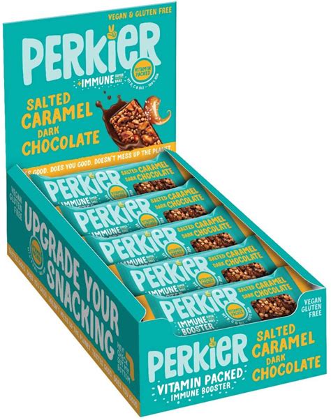 Perkier Bars Salted Caramel And Dark Chocolate Snack Bars Pack Of 15