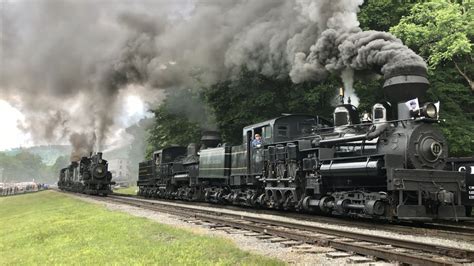 Most Steam Locomotives You Will Ever See Cass Scenic Railroad Parade