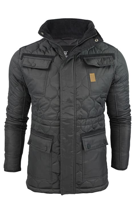 Mens Crosshatch Diamond Quilted Jacket Coat Padded Ebay