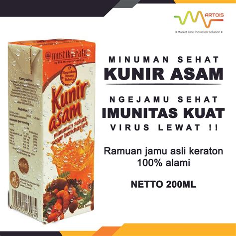 Jual Mustika Ratu Minuman Kunir Asam Ml Minuman Jamu Shopee