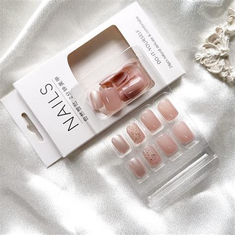 Pcs Press On Nails Short Full Cover Square Shaped Fake Nails Nude