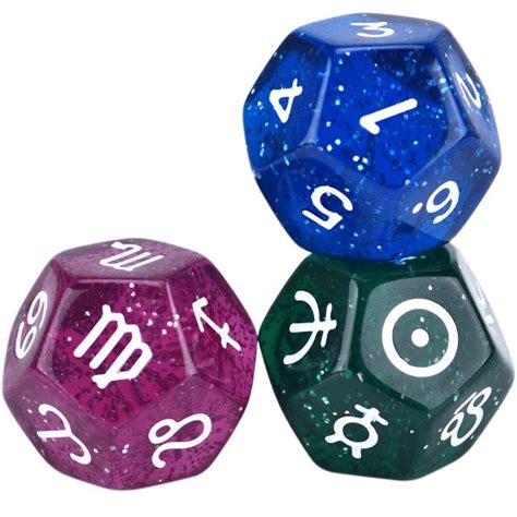 Astrology 12 Sided Dice Planets Signs Numbers For Divination Tarot