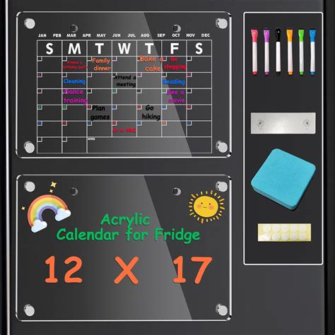 Amazon Calendario magnético acrílico para refrigerador 2 piezas