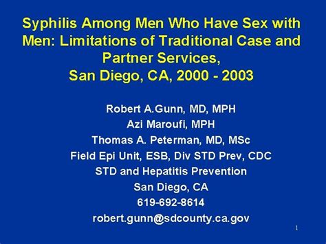 Syphilis Among Men Who Have Sex With Men