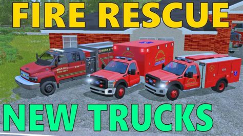 Farming Simulator 17 Fire Rescue New Trucks Bicycle And Sport Car Crash Fire Pit Youtube