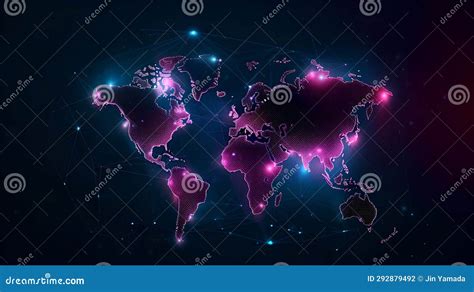 Abstract World Map on Dark Background. Vector Illustration. Eps 10 ...