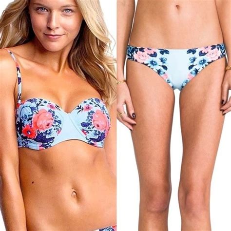 Seafolly Swim Seafolly Bella Rose Vintage Blue Bustier Bikini