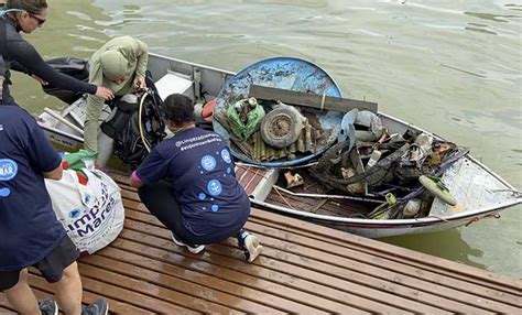 Limpeza dos Mares retira 2 5 toneladas de lixo no rio Camboriú