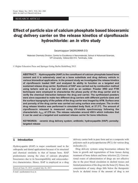 PDF Effect Of Particle Size Of Calcium Phosphate Based Bioceramic