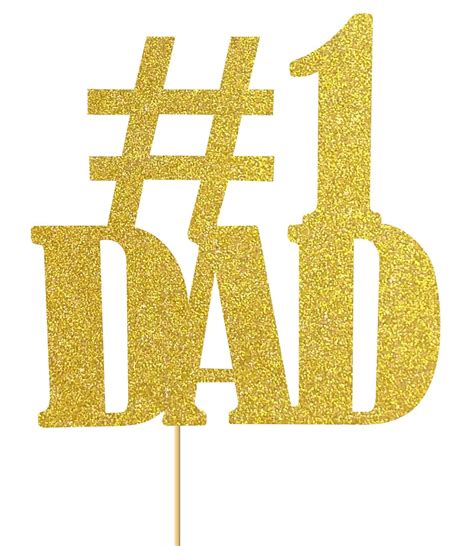 SVM CRAFT Happy Birthday Dad Cake Topper Number One 1 Dad Cake Topper