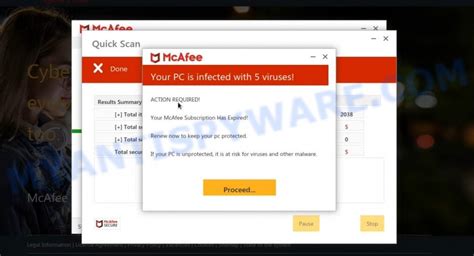 How To Remove Mcafee Your Pc Is Infected With Viruses Pop Ups