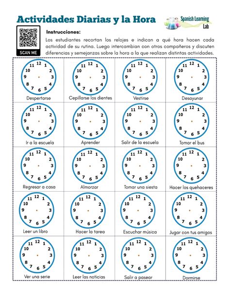 Esta Hoja De Trabajo Te Ayudará A Practicar Tanto La Hora En Español