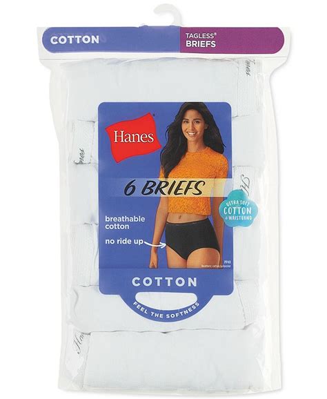 Hanes Women S 6 Pk Cool Comfort™ Cotton Brief Underwear Pp40wh Macy S