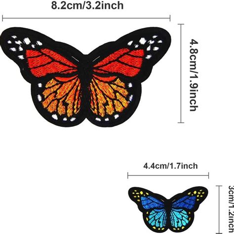 20pcs Butterfly Iron On Patches 2 Size Embroidered Sew Applique Repair Patch Wish Iron On