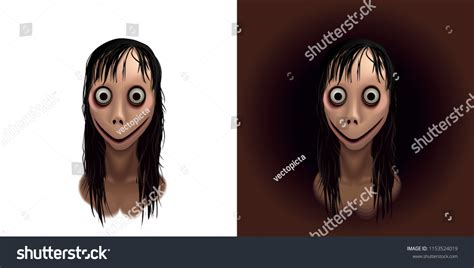 Momo. Scary Face Momo monster for Halloween - Royalty Free Stock Vector ...