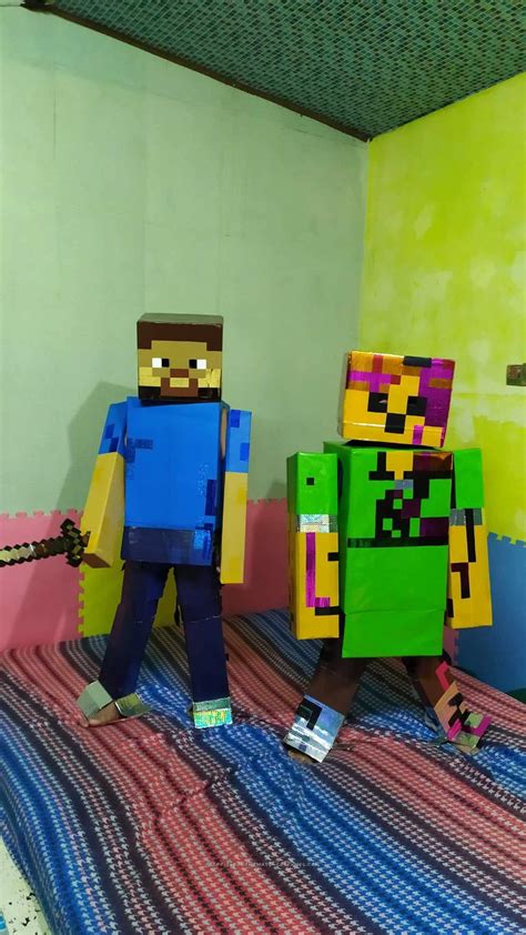 Minecraft Takes Over Halloween Crafting Herobrine And Giant Alex Costumes