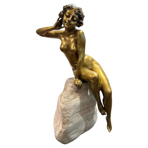 Boy Balancing On Water Jug Whimsical Art Deco Bronze Nude For Sale