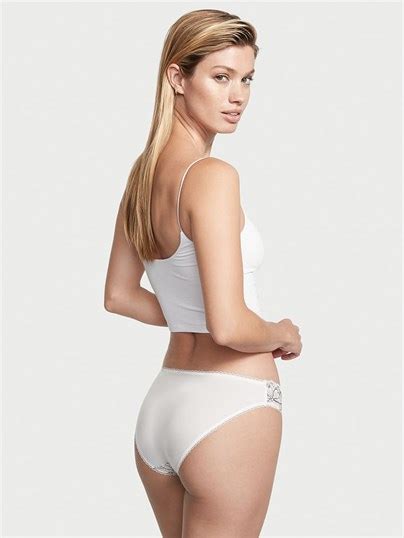 Dantel Ön Kısımlı Bikini Külot Hindistan Cevizi Beyazı Siyahı VS Victoria s Secret VSL