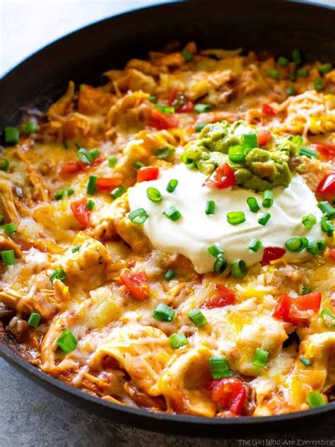 One Pan Chicken Enchilada Skillet Chicken Enchilada Skillet Mexican