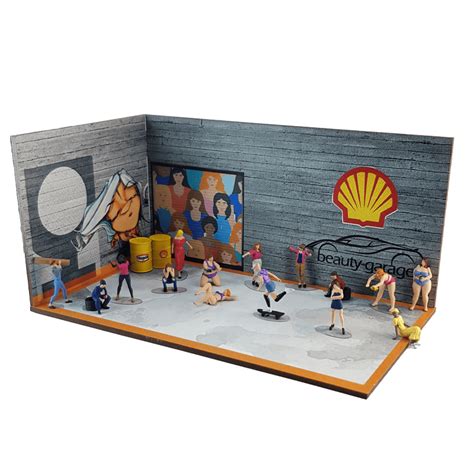 CENÁRIO para DIORAMA padrão Hot Wheels A GARAGEM DELAS para ESCALA 1 64 Miniaturas e