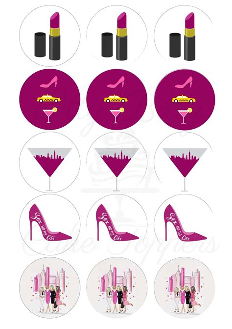 Sex And The City Cupcake Cookie Toppers Itty Bitty Cake Toppers