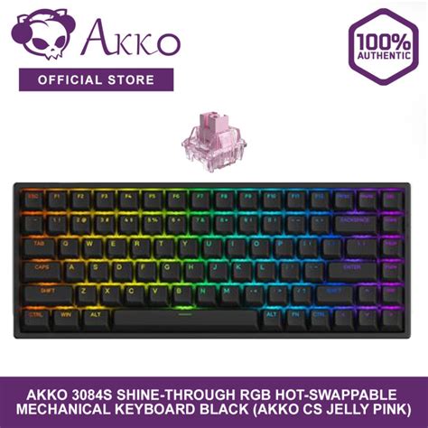 Akko S Shine Through Rgb Hot Swappable Mechanical Keyboard Black Akko Cs Jelly Pink