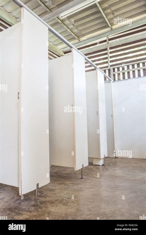 In An Public Building Are Womans Toilets Whit White Doors Stock Photo