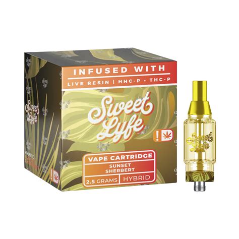 Sweet Life 2 5ml Vape Cartridges Infused With Live Resin Hhc P Thc P