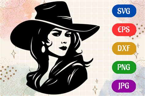 Cowgirl Silhouette Svg Eps Dxf Vector Graphic By Creative Oasis